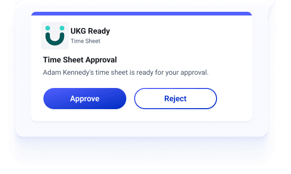 UKG ready time sheet approval notification