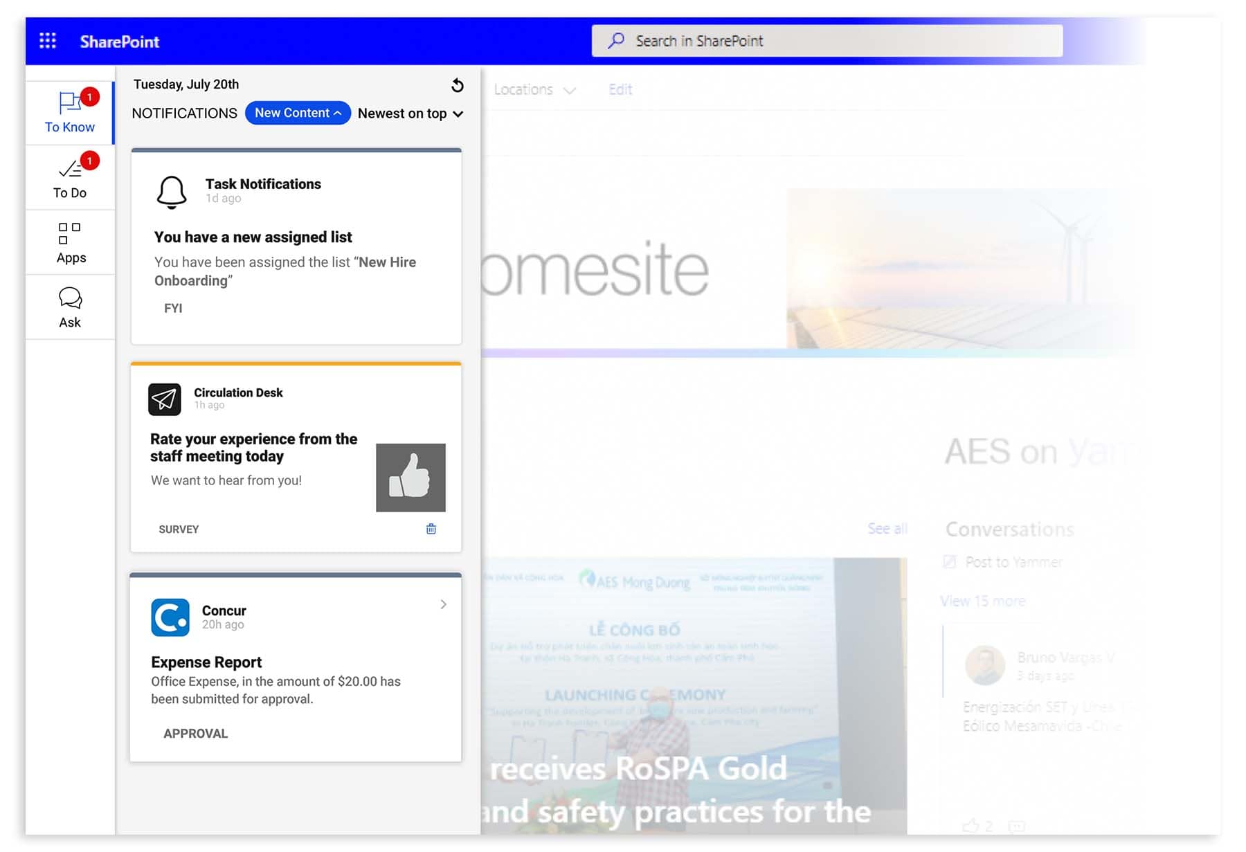 [asset] Intranet To Knows and To Dos Workgrid Example